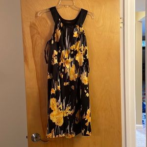 Limited Strapless Size 8 Black/Yellow Dress